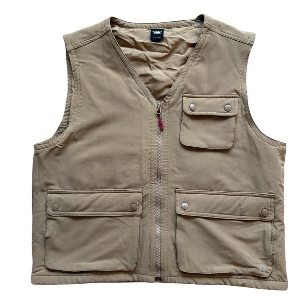 Bonobos Fielder Utility Cargo Pocket Vest Mens L Beige Tan Outdoor Gorpcore Warm